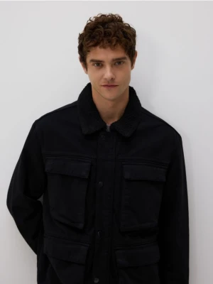 Zdjęcie produktu Reserved - Kurtka sherpa z kołnierzem - czarny