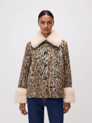 Reserved - Kurtka w żakardowy wzór panterki - wielobarwny