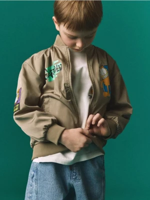 Reserved - Kurtka wiatrówka Garfield - ciemnozielony