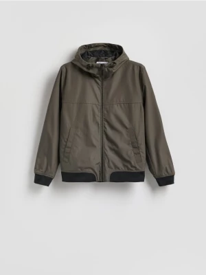 Reserved - Kurtka wiatrówka z podszewką - ciemnozielony