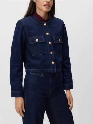 Reserved - Kurtka z dekoracyjnymi guzikami - granatowy