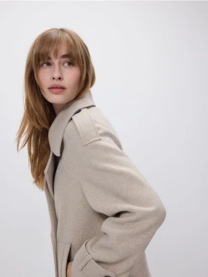 Reserved - Kurtka z dodatkiem wełny - beżowy