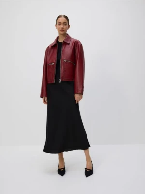 Reserved - Kurtka z efektem postarzenia - burgundowy