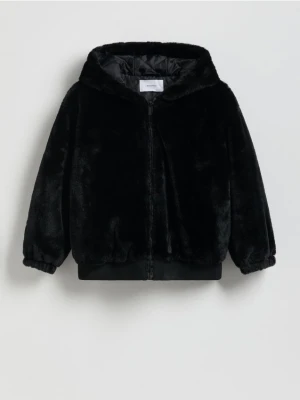 Reserved - Kurtka z futerkowego materiału - czarny