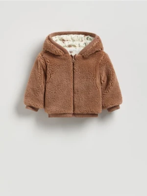 Reserved - Kurtka z imitacji baranka - brązowy