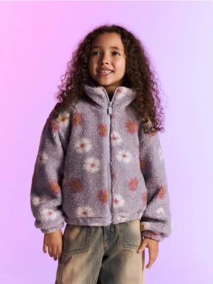 Reserved - Kurtka z imitacji baranka - lawendowy