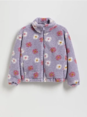 Reserved - Kurtka z imitacji baranka - lawendowy