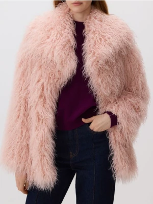 Reserved - Kurtka z imitacji futra - różowy