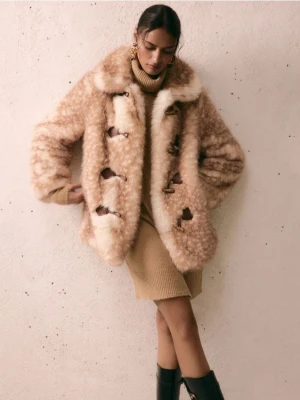 Reserved - Kurtka z imitacji futra - wielobarwny