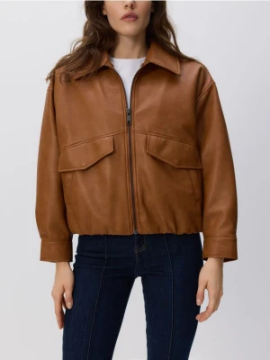Reserved - Kurtka z imitacji skóry - brązowy