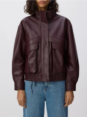 Reserved - Kurtka z imitacji skóry - burgundowy