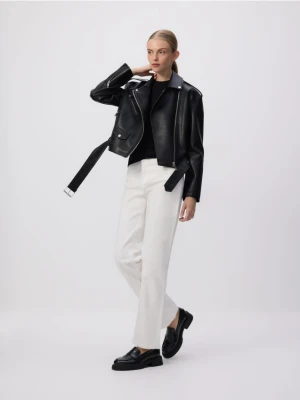 Reserved - Kurtka z imitacji skóry - czarny