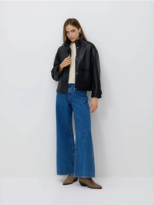 Reserved - Kurtka z imitacji skóry - czarny