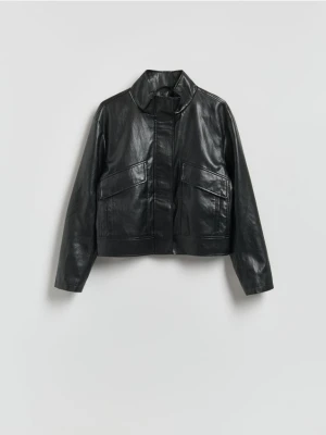 Reserved - Kurtka z imitacji skóry - czarny