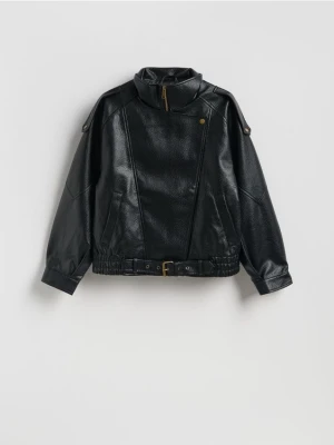 Reserved - Kurtka z imitacji skóry - czarny