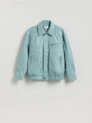 Reserved - Kurtka z imitacji skóry - jasnoniebieski