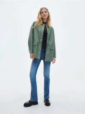 Reserved - Kurtka z imitacji skóry - jasnozielony