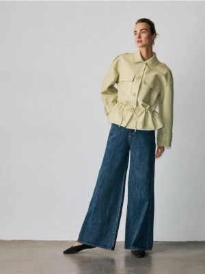 Reserved - Kurtka z imitacji skóry - jasnożółty