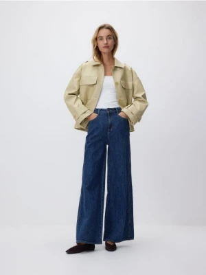 Reserved - Kurtka z imitacji skóry - jasnożółty