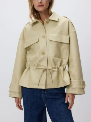 Reserved - Kurtka z imitacji skóry - jasnożółty