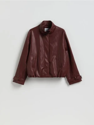 Reserved - Kurtka z imitacji skóry - mahoniowy