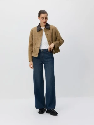 Reserved - Kurtka z imitacji zamszu - beżowy