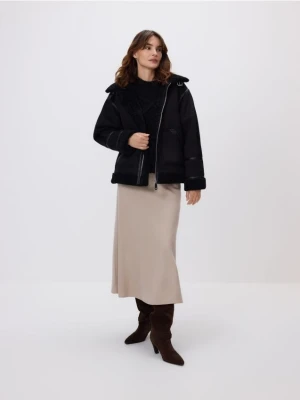 Reserved - Kurtka z imitacji zamszu - czarny