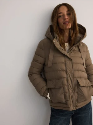 Reserved - Kurtka z kapturem - brązowy