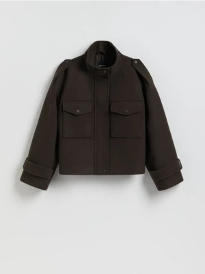 Reserved - Kurtka z kieszeniami - ciemnobrązowy