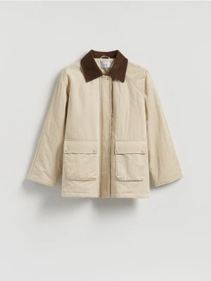 Reserved - Kurtka z kontrastowymi elementami - beżowy