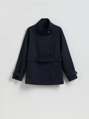 Reserved - Kurtka z lyocellem - granatowy