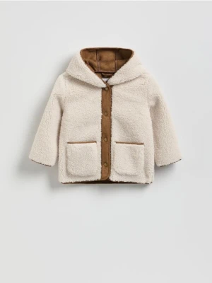 Reserved - Kurtka z miękkim misiem - beżowy