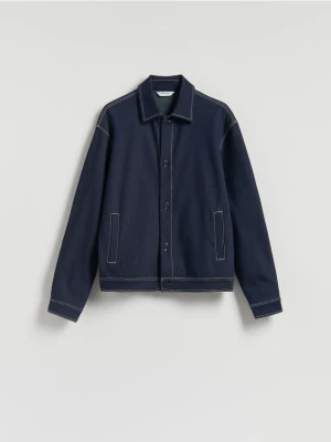 Reserved - Kurtka z nadrukiem na plecach - granatowy