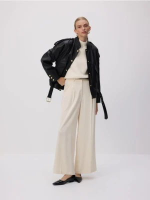 Reserved - Kurtka z owczej skóry - czarny