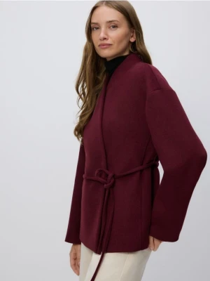 Reserved - Kurtka z wełną - burgundowy