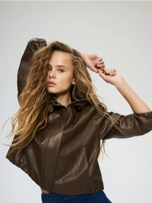 Reserved - Kurtka z wysoką stójką - brązowy