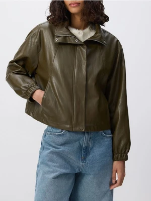 Reserved - Kurtka z wysoką stójką - ciemnozielony