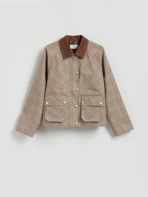 Reserved - Kurtka ze sztruksowym kołnierzykiem - wielobarwny