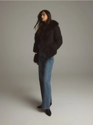 Reserved - Kurtka ze sztucznym futerkiem - czarny