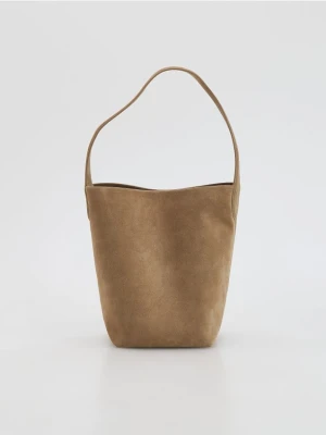 Reserved - Zamszowa torebka hobo - beżowy