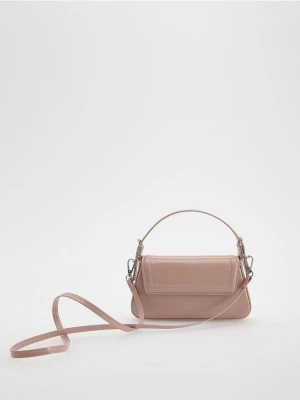 Reserved - Lakierowana torebka - pastelowy róż