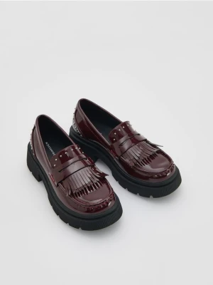 Reserved - Lakierowane loafersy - bordowy