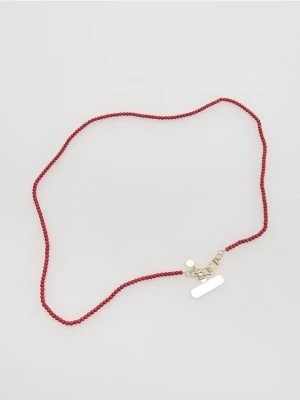Reserved - Łańcuszek do telefonu z koralikami - czerwony