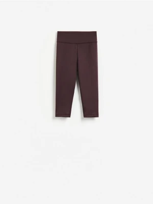 Reserved - Legginsy capri - ciemnofioletowy