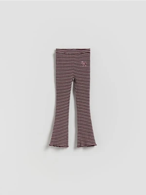 Reserved - Legginsy flare - brązowy