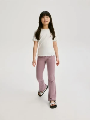 Reserved - Legginsy flare - fioletowy