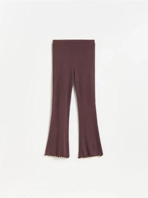 Reserved - Legginsy flare - mahoniowy