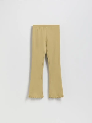 Reserved - Legginsy flare - oliwkowy