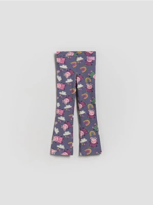 Reserved - Legginsy flare Świnka Peppa - fioletowy