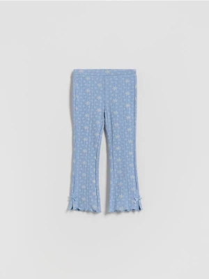 Reserved - Legginsy flare z kokardkami - jasnoniebieski